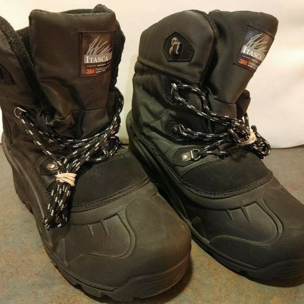 NEW Itasca Men's Winter Boots Size 9 Black 3M Thinsulate